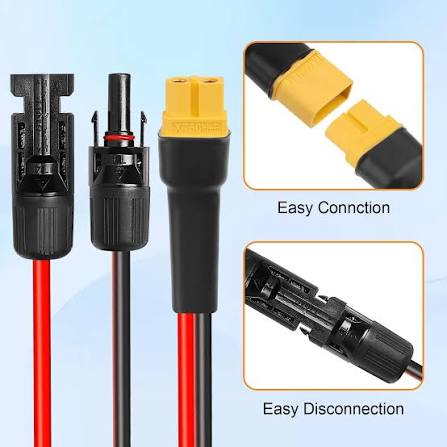 Amazon.com: 10AWG 100FT XT60 Solar Extension Cable 2 3 6 10 15 20 25 35 40 50 75 100FT XT60 Solar Extension Connector Adapter Thicker Cable Female to Male for Portable Power