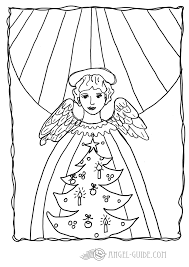 Christmas color by number coloring book for teens girls: Christmas Angel Coloring Pages 6 Angel With Christmas Tree And Light Rays Lots Of Little Christmas Candles Kostenlose Ausmalbilder Ausmalbilder Bastelvorlagen