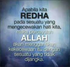 Lagi cepat kita redha lagi cepat allah beri pertolongan ustazah asma harun. Redha Terima Nikmat Kelab Kebajikan Zulmuhammadi Facebook