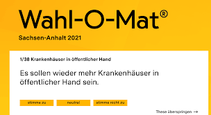 An der wahl zum 20. Orientierungshilfe Zur Landtagswahl Wahl O Mat Fur Sachsen Anhalt Gestartet Du Bist Halle