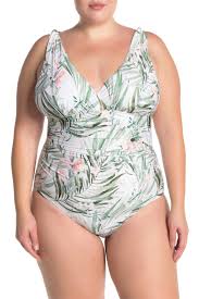 Athena Painted Nature Print One Piece Swimsuit Nordstrom Rack