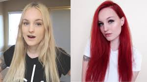 Getting from red hair to blonde or platinum can take some work, but with patience you can do it at home. Blonde To Red Hair Transformation Youtube