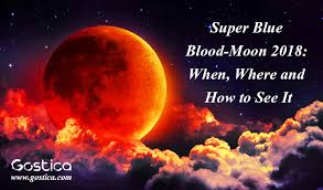 Here, the moon is seen behind image captionit happens when a total lunar eclipse, a blood moon and a supermoon coincide. Super Blue Blood Moon 2018 When Where And How To See It