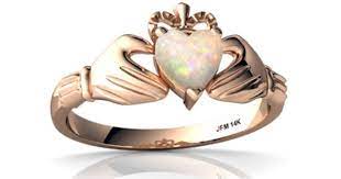 Opal Claddagh Ring R2370 Wopal