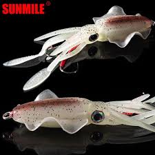 Sunmile Fishing Soft Lure 20g 60g 150mm Luminous Uv Squid Jig Fishing Lures Octopus Calamar For Sea Fishing Wobbler Bait Sea Fishing Fishing Lures Soft Lure