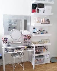 Organizedlife white vanity dressing table. 20 Beautiful Makeup Room Ideas To Brighten Your Morning Routine