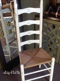 With the emphasis on back. I M Going To Paint My Black Ladder Back Chairs Like This Ladder Back Chairs Home Decor Painted Ladder Back Chairs