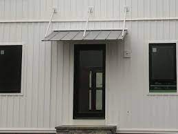 Austin Standing Seam Awning With Overhead Braces Standing Seam Entrance Awnings Fabric Awning