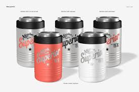 Beverage Can Holder Cooler Mockup Can Holders Beverage Can Powder Coated Tumblers