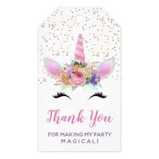 Birthday Thank You Gift Ideas Bright Floral Unicorn Thank You Gift Tags Zazzle Com Birthday Gift Cards Thank You Gifts Gift Tags Birthday