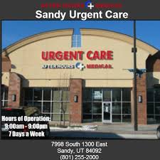 Sandy Urgent Care Center 7998 South 1300 East Sandy Ut 84092 801 255 2000 9 00am 9 00pm 7 Days A Week Urgent Care After Hours Urgent Care Clinic