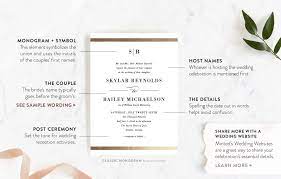 The invitations should include the host's name and be followed by something stating repletion in the honor of mr. Wedding Invitation Wording Etiquette Minted