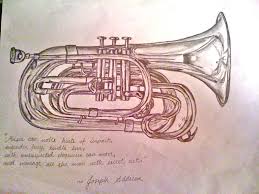 Baritone Music Art Drawing Band Nerd Music Art