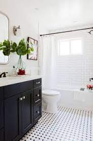 Black and white split bathroom. 110 Black White Bathrooms Ideas Bathrooms Remodel Bathroom Inspiration Bathroom Design