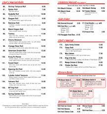 Mount Fuji Japanese Sushi Hibachi Steak House Menu In Schuylkill Haven Pennsylvania
