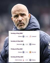 Chelsea's final four fixtures of the Premier League season 😳 It's not  going to be easy 😅