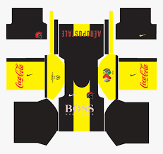 The color of the home kit is white and blue. Black And Yellow Kit Dream League Png Download Dls 15 Kits Transparent Png Kindpng