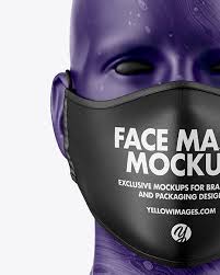 Face Mask Mockup In Apparel Mockups On Yellow Images Object Mockups