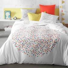 Housse De Couette 1 Ou 2 Personnes Pur Coton Pois Multicolores Chromy 3 Suisses Housse De Couette Idees De Lit Parure De Lit