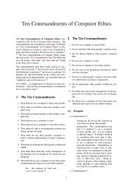 Ten commandmentsof computer ethics commandment: 10 Commandments Kjv Meaning