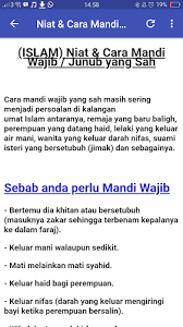 Demikianlah mengenai niat dan tata cara melaksanakan mandi wajib serta beberapa hal yang dilarang ketika sedang junub. Mandi Wajib Dan Niatnya Latest Version For Android Download Apk