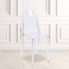 These popular chairs can add a touch of style as a versatile, durable plastic chair for any occasion. Amazon Com Flash Furniture 4 Pack Ghost Side Chair In Transparent Crystal Chairs