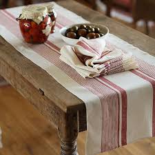 Cream Red Striped Antico Due Linen Table Runner Linen Table Runner Table Runners Striped Table Runner