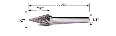 SM-5 Tungsten Carbide Burr Rotary File 25 Degree Pointed Cone ...