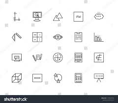 Set 20 Linear Icons Such Function Signs Symbols Stock Image