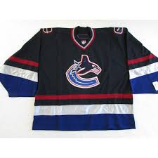 The canucks' first nhl logo. Customize Vancouver Canucks Goalie Cut Black Home Authentic Premier Hockey Jersey