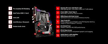 Amazon Com Msi Mpg Z390 Gaming Pro Carbon Ac Lga1151 Intel 8th And 9th Gen M 2 Usb 3 1 Gen 2 Ddr4 Hdmi Dp Wi Fi Sli Cfx Atx Z390 Gaming Motherboard Computers Accessories