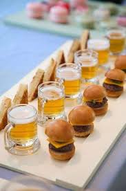 Excellent Corporate Party Idea Mini Burger And Beer Pairing For Corporate Meeting Food Wedding Reception Food Wedding Appetizers
