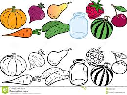 Sort the cards by color. Coloring Book With Vegetables And Fruits Stock Vector Illustration Of Ripe Pumpkin Stephenbenedictdyson