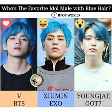 Bb (dkb's bestie) dkb official colors: K Pop World Who S The Favorite Idol Male With Blue Hair Facebook