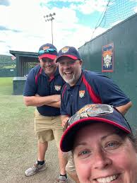 RAILROADER COACHES HAVING SOME FUN ALONG WITH THE TEAM'S #1 FAN, AUNT KATHY 