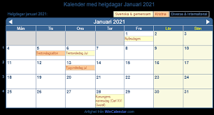Är du ett företag/förening/skola skall du använda den avancerade utskriften av kalendern som innehåller fler inställningsmöjligheter samt är ej låst och. Kalender For Utskrift Januari 2021