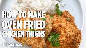Add chicken and hot sauce. How To Make Oven Quot Fried Quot Chicken Thighs At Home Recipes Allrecipes Com Cooking Shows