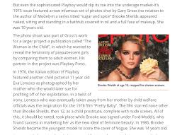 It was eliminated in the semifinals. Opdeatheaters Twitterren Playboy Went As Far As To Feature Brooke Shields 10 Years Old And Eva Lonesco 11 Years Old In The Magazine S Commodification Of Children As Sex Objects Opdeatheaters Https T Co D14niuawbh