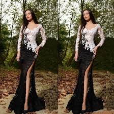 Black And White Long Gown With Sleeves Pin On Ballgowns Black
