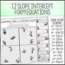 Join us on this flipped math lesson where we visually explore how to graph a linear function in slope intercept form also know as y=mx+b form. Graphing Slope Intercept Form Lines Christmas Math Activity Pdf Digital