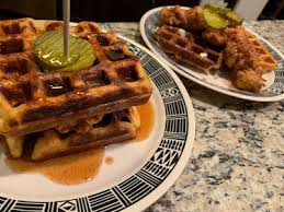 You should have about 4 waffles total, if you use a belgian waffle maker. Nashville Hot Chicken And Sweet Potato Waffles