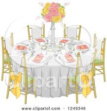 Royalty Free Rf Table Setting Clipart Illustrations Vector Formal Table Setting Table Settings Table Set Up