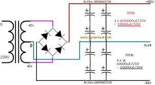 Karena saya hanya membutuhkan kapasitor 4000μf sementara voltase trafonya 32vac, maka 4 buah elco 1000μf/50v cukup saya pararel saja . Cara Merangkai Banyak Elco Untuk Power Supply Power Amplifier