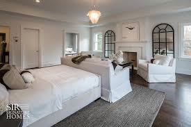 Master bedroom with sitting area and fireplace. Master Bedroom Sofa Facing Fireplace Transitional Bedroom