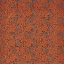Morris Co Marigold Navy Burnt Orange Fabric 226845