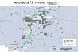 Policja skierowała sprawę do sądu. Autostrada A1 Mapy I Plany Autostrady A1
