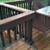 A wooden front porch, stained in a rich dark brown, is a classic, and for good reason. 1