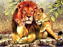 Buy Happy Lion Family Diamond Painting Kit At 30 Off Pretty Neat Creative Lion Family Big Cats Art Animals