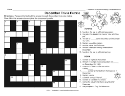 Check Out This Freebie From Themailbox A Crossword Puzzle Featuring December Trivia This Puzzle Is Sure To Keep You Crossword Puzzle Crossword Library Skills