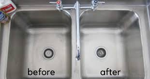 stainless steel sink with flour